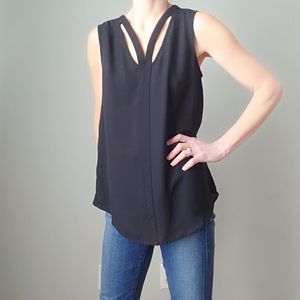 Simply Noelle | Black Cut Out Sleeveless Blouse Top